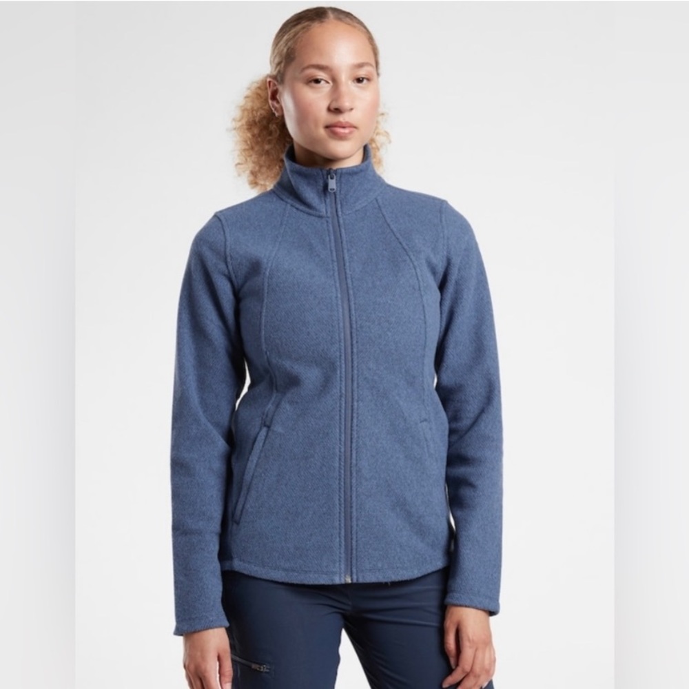 Athleta Stroll Fleece Full Zip Jacket Chrome Blue size xxs